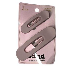 Scunci Hair Salon Clips Matte Pink Barrettes Set of 2 Women Girls